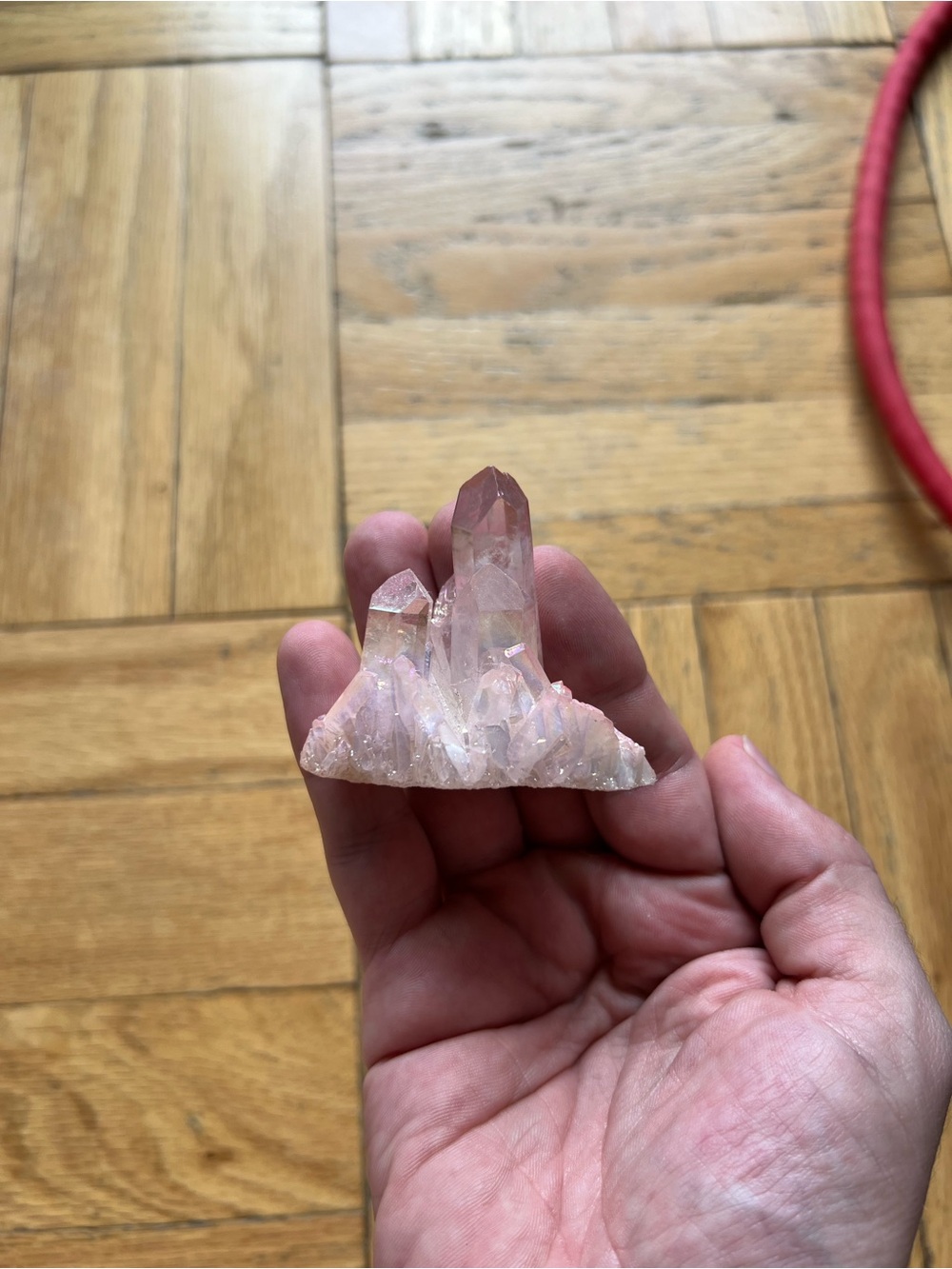 Pink Aura Quartz Crystal Cluster
